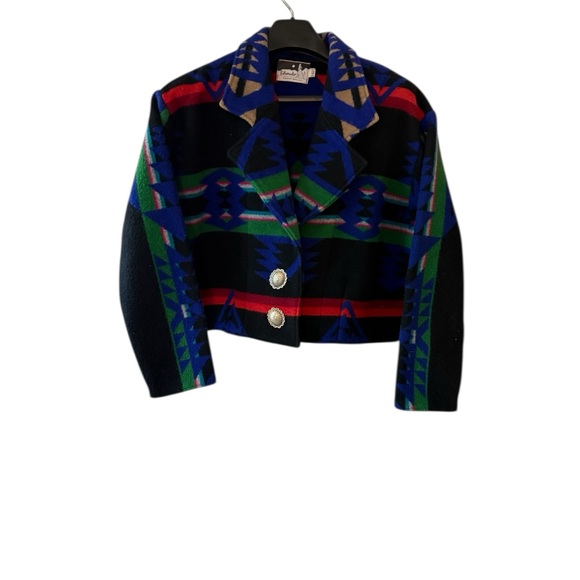 Silverado Jackets & Blazers - Silverado Jacket Womens large Southwest Aztec Wool Coat Western Boho